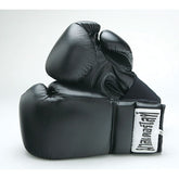 Delux Pro Leather Boxing Kickboxing Martial Art Gloves BLACK